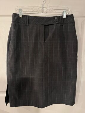 Nine & Co. Charcoal Pinstripe Pencil Skirt